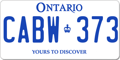 ON license plate CABW373