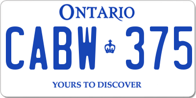 ON license plate CABW375