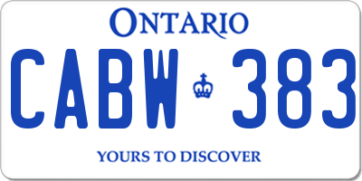 ON license plate CABW383