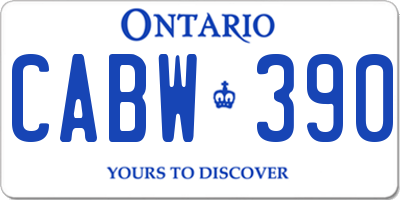 ON license plate CABW390