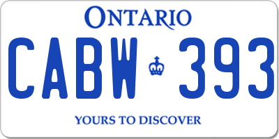 ON license plate CABW393