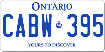 ON license plate CABW395