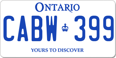 ON license plate CABW399