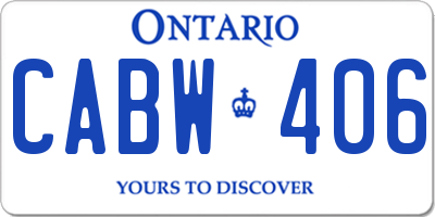 ON license plate CABW406