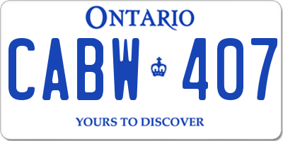 ON license plate CABW407