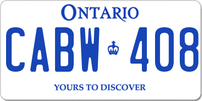 ON license plate CABW408