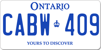 ON license plate CABW409