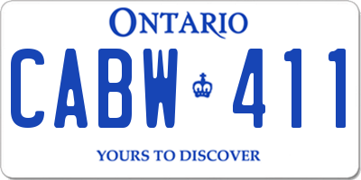 ON license plate CABW411