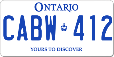 ON license plate CABW412