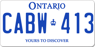 ON license plate CABW413