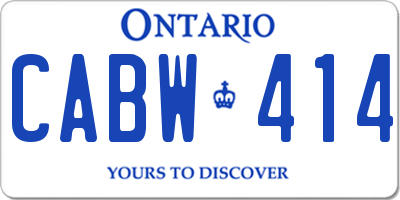 ON license plate CABW414