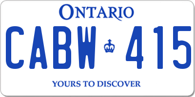 ON license plate CABW415