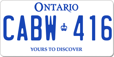 ON license plate CABW416