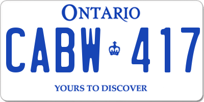 ON license plate CABW417