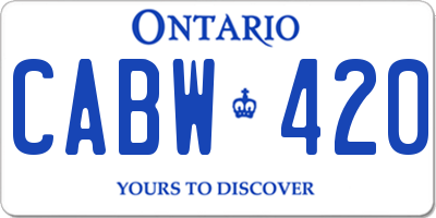 ON license plate CABW420