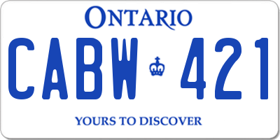 ON license plate CABW421