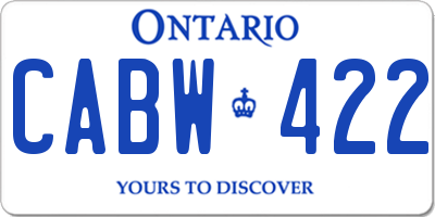 ON license plate CABW422