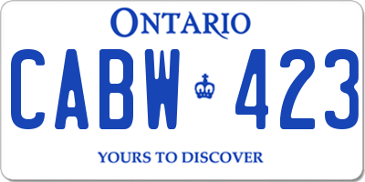 ON license plate CABW423