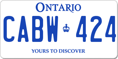 ON license plate CABW424