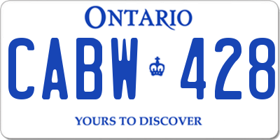 ON license plate CABW428