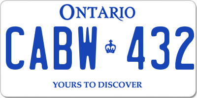 ON license plate CABW432