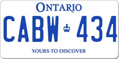 ON license plate CABW434