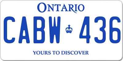 ON license plate CABW436