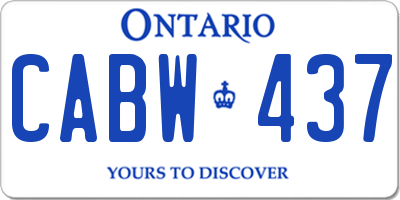 ON license plate CABW437