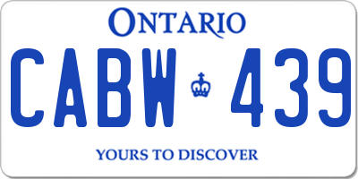 ON license plate CABW439