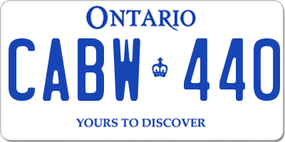 ON license plate CABW440