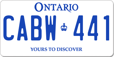 ON license plate CABW441