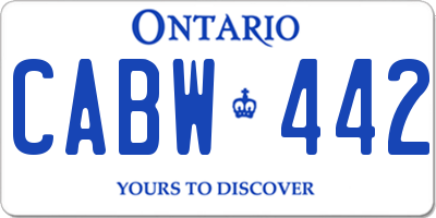 ON license plate CABW442