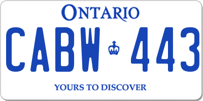 ON license plate CABW443