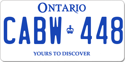 ON license plate CABW448