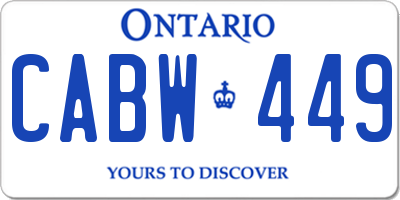 ON license plate CABW449