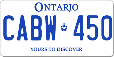 ON license plate CABW450