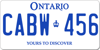 ON license plate CABW456