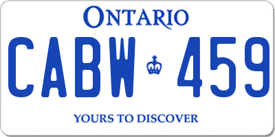 ON license plate CABW459