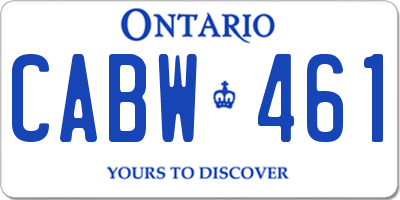 ON license plate CABW461