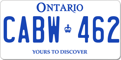 ON license plate CABW462