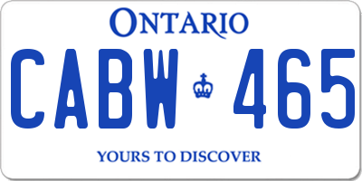 ON license plate CABW465