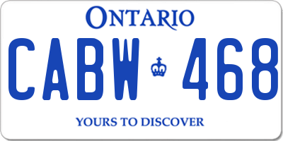 ON license plate CABW468