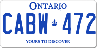 ON license plate CABW472