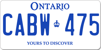 ON license plate CABW475