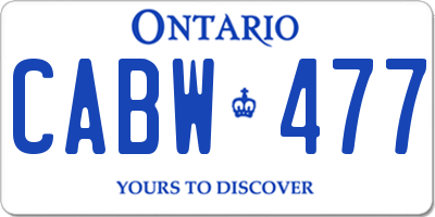 ON license plate CABW477