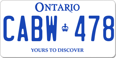 ON license plate CABW478