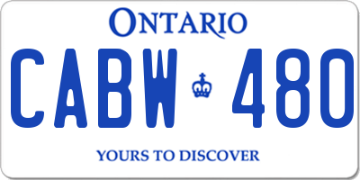 ON license plate CABW480