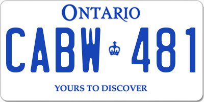 ON license plate CABW481