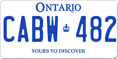 ON license plate CABW482