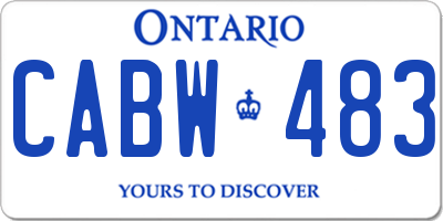 ON license plate CABW483